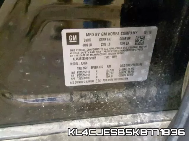 KL4CJESB5KB771836 фото 2