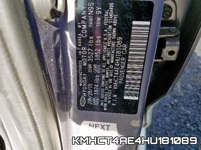 KMHCT4AE4HU181089 фото 2
