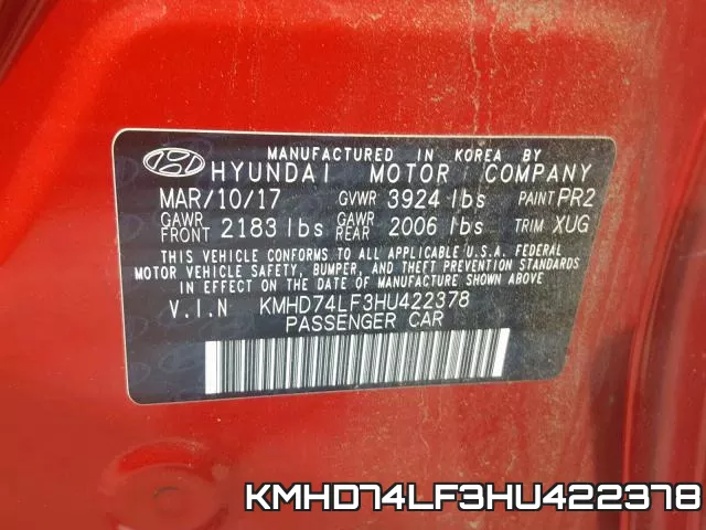 KMHD74LF3HU422378 фото 2
