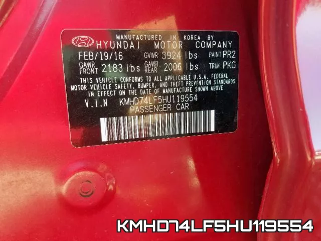 KMHD74LF5HU119554 фото 2