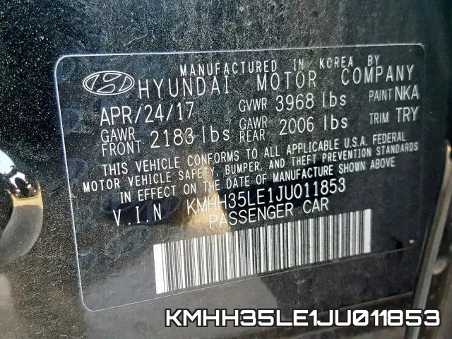 KMHH35LE1JU011853 фото 2