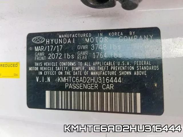 KMHTC6AD2HU316444 фото 2