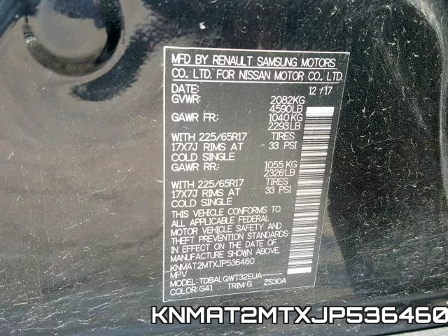KNMAT2MTXJP536460 фото 2
