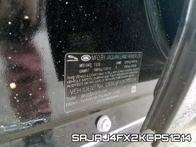 SAJAJ4FX2KCP51214 фото 2