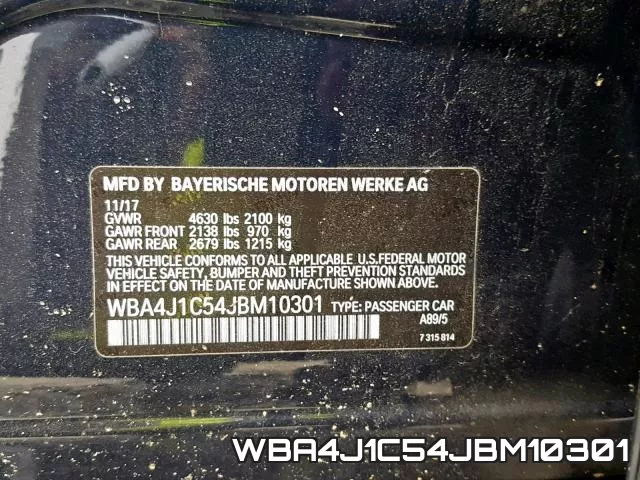 WBA4J1C54JBM10301 фото 2