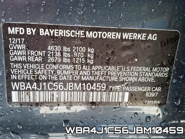 WBA4J1C56JBM10459 фото 2