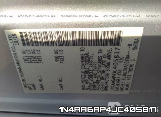 1N4AA6AP4JC405817 фото 10