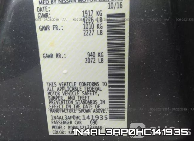 1N4AL3AP0HC141935 фото 10