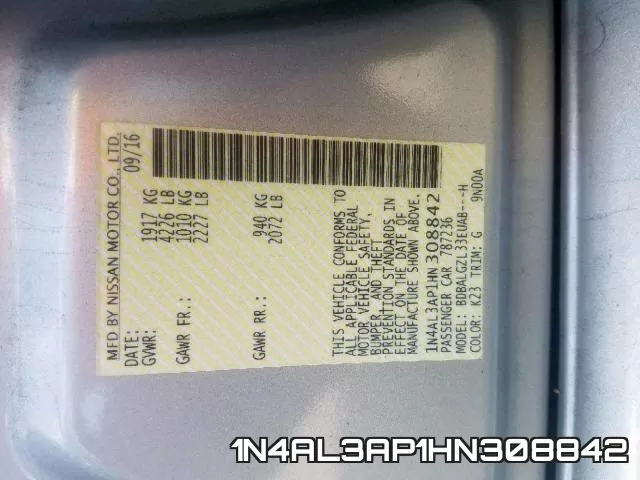 1N4AL3AP1HN308842 фото 2