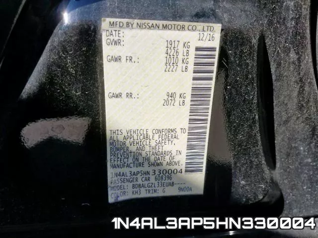 1N4AL3AP5HN330004 фото 2