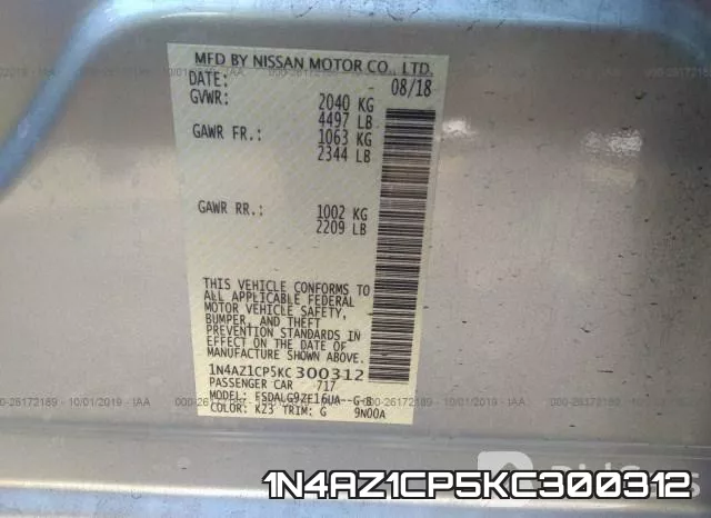 1N4AZ1CP5KC300312 фото 10