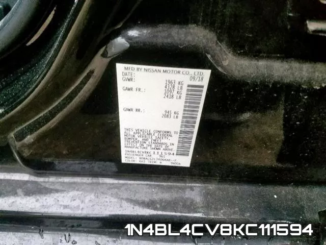 1N4BL4CV8KC111594 фото 2
