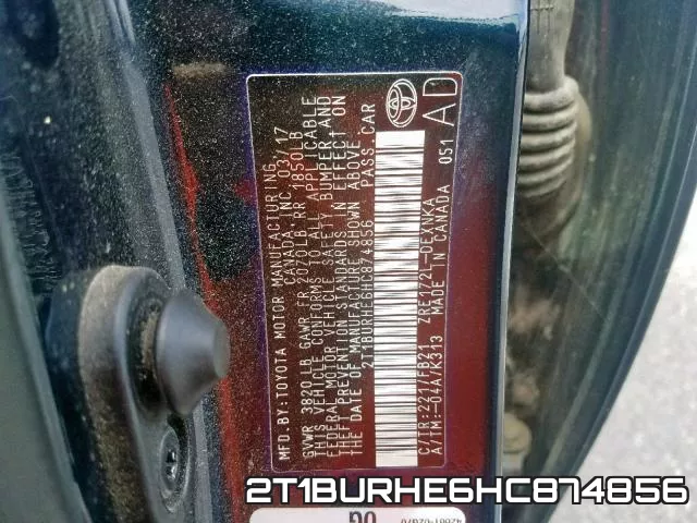 2T1BURHE6HC874856 фото 2