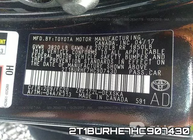 2T1BURHE7HC907430 фото 10