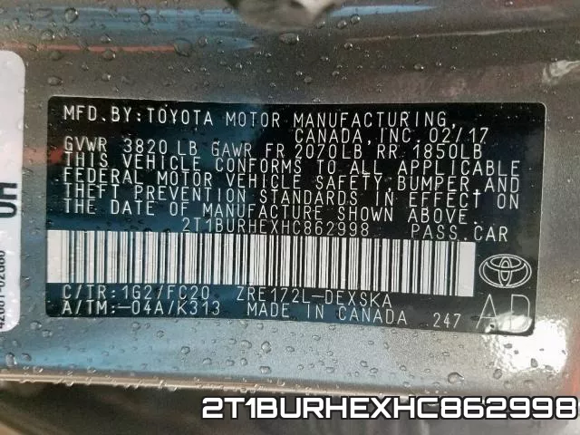 2T1BURHEXHC862998 фото 2