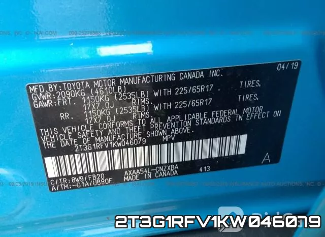 2T3G1RFV1KW046079 фото 10