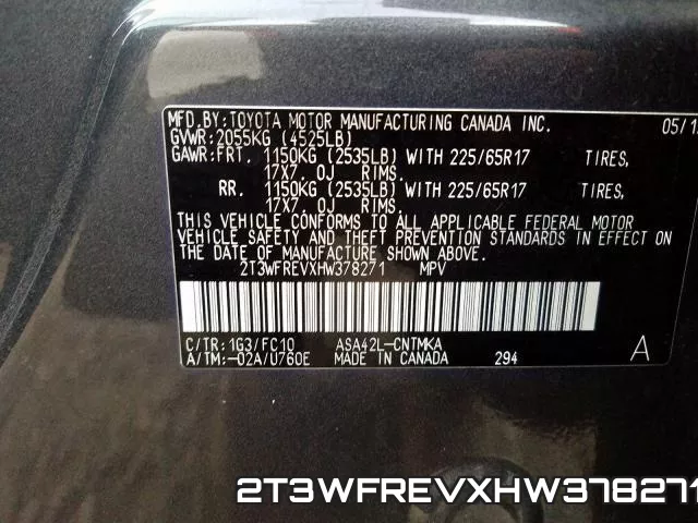 2T3WFREVXHW378271 фото 2
