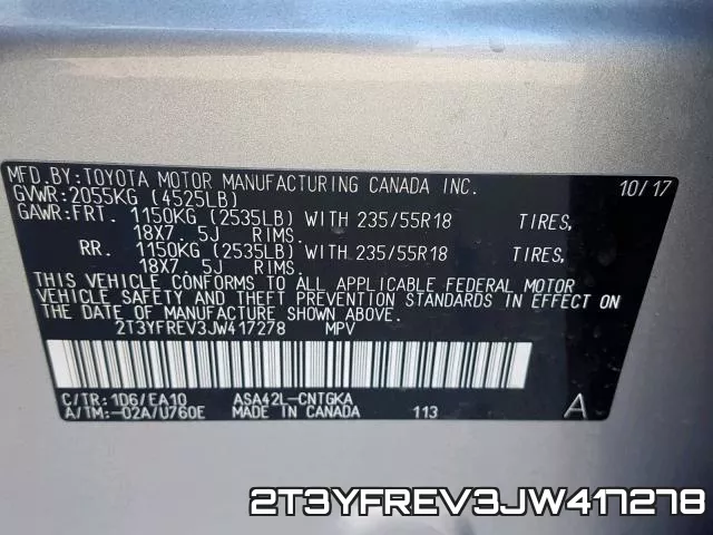 2T3YFREV3JW417278 фото 2