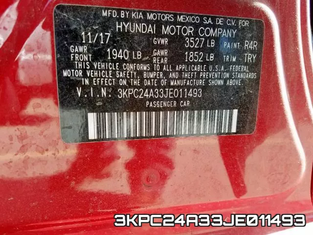 3KPC24A33JE011493 фото 2