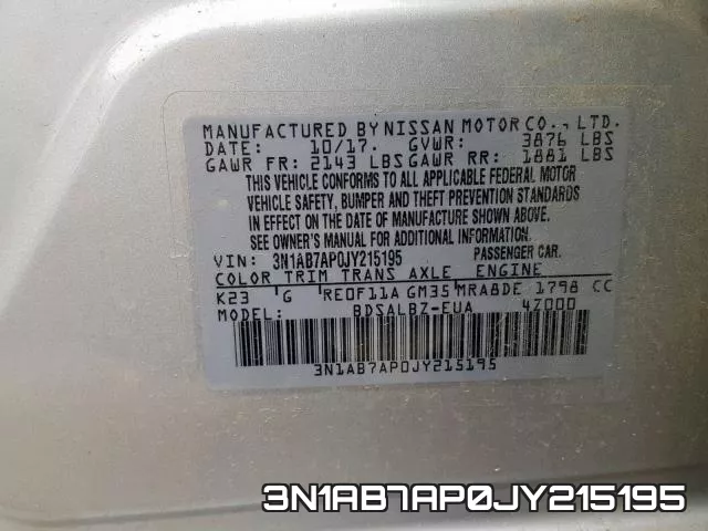 3N1AB7AP0JY215195 фото 2
