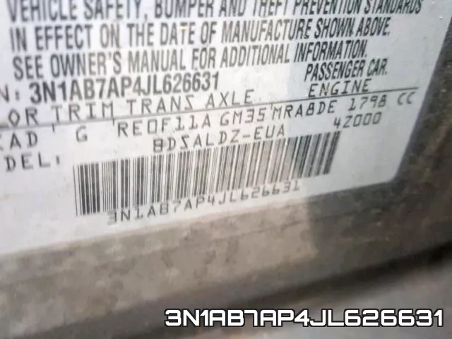 3N1AB7AP4JL626631 фото 2