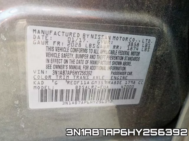 3N1AB7AP6HY256392 фото 2