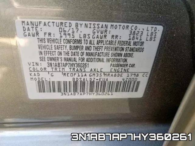 3N1AB7AP7HY360261 фото 2