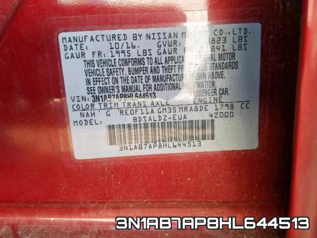 3N1AB7AP8HL644513 фото 2