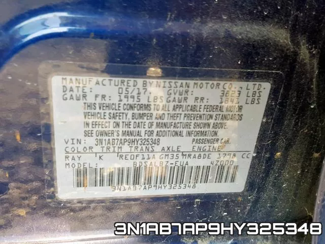 3N1AB7AP9HY325348 фото 2