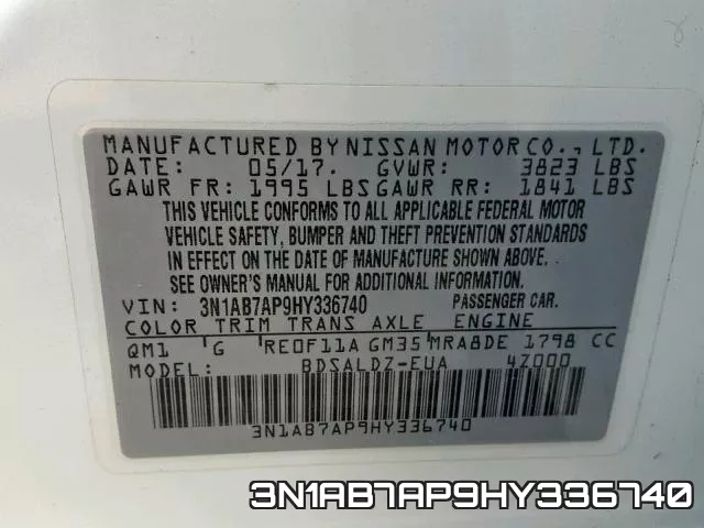 3N1AB7AP9HY336740 фото 2