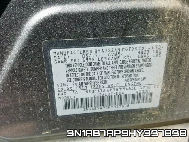 3N1AB7AP9HY337838 фото 2