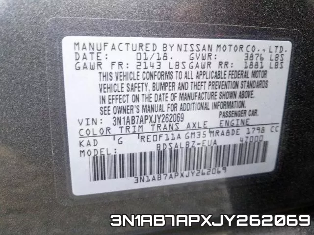 3N1AB7APXJY262069 фото 2