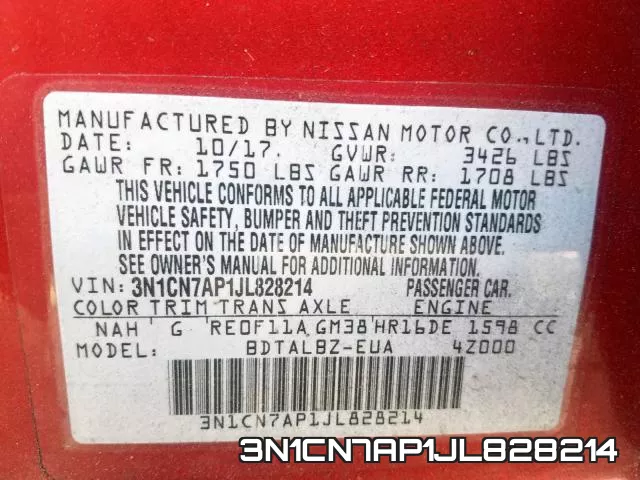 3N1CN7AP1JL828214 фото 2