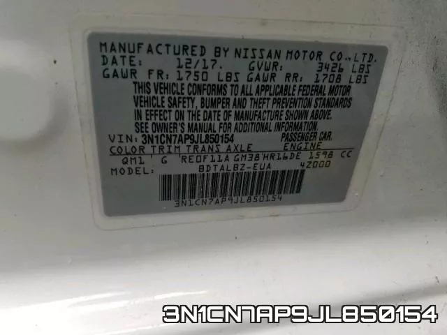 3N1CN7AP9JL850154 фото 2