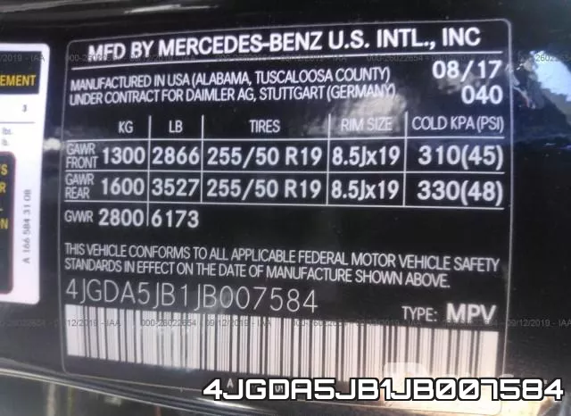 4JGDA5JB1JB007584 фото 10