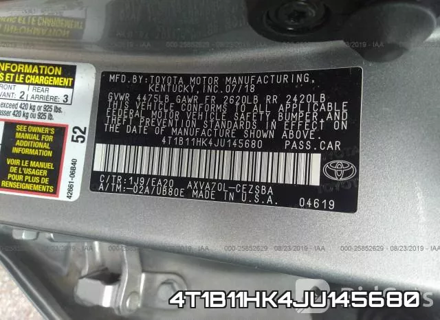 4T1B11HK4JU145680 фото 10