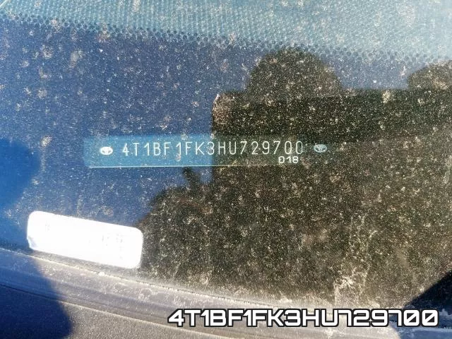 4T1BF1FK3HU729700 фото 2