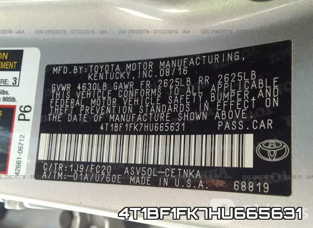 4T1BF1FK7HU665631 фото 10