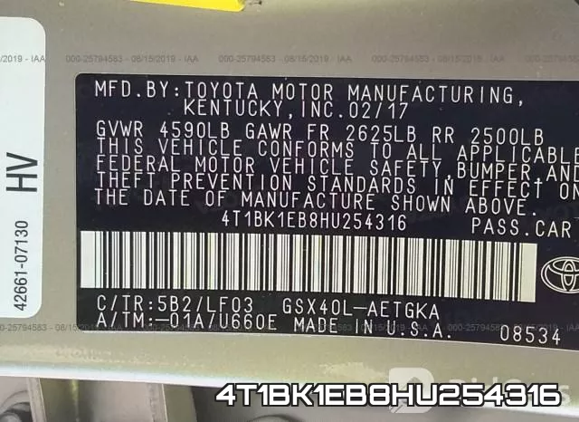 4T1BK1EB8HU254316 фото 10