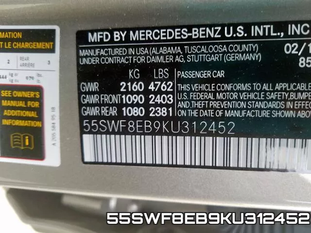 55SWF8EB9KU312452 фото 2
