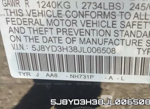 5J8YD3H38JL006508 фото 10