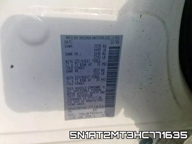 5N1AT2MT3HC771635 фото 2