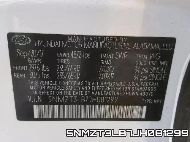 5NMZT3LB7JH081299 фото 2