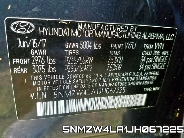 5NMZW4LA1JH067225 фото 2