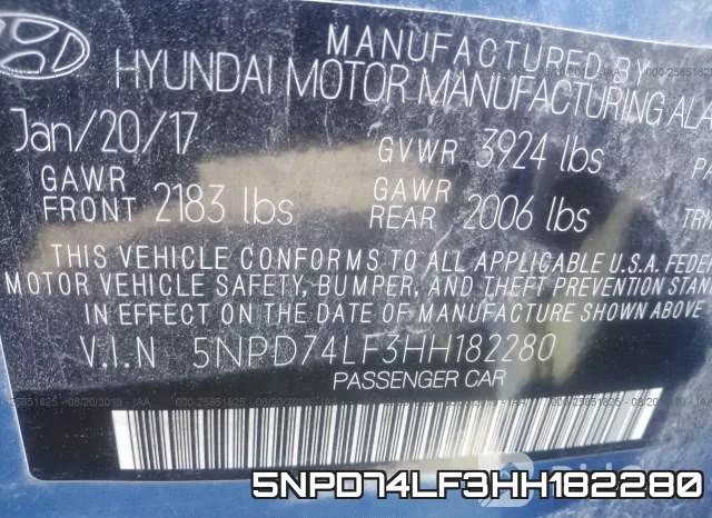 5NPD74LF3HH182280 фото 10
