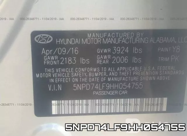 5NPD74LF9HH054755 фото 10