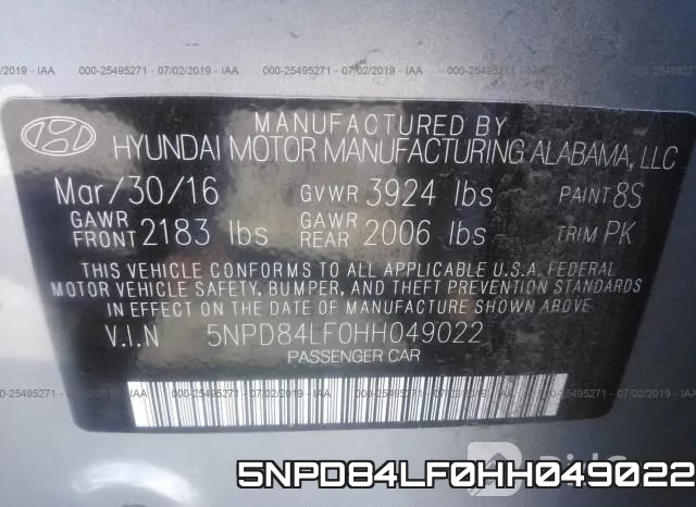 5NPD84LF0HH049022 фото 9