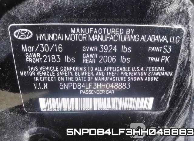 5NPD84LF3HH048883 фото 10