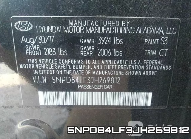 5NPD84LF3JH269812 фото 10