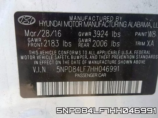 5NPD84LF7HH046991 фото 2